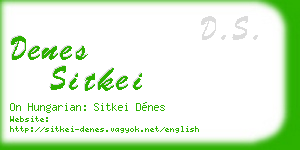 denes sitkei business card